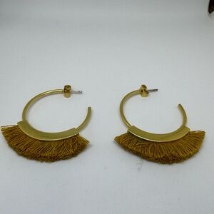 Madewell Gold Fringe Hoop Earrings
